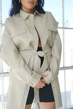 Load image into Gallery viewer, SoHo Babe Faux Leather Shirt Jacket
