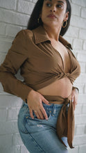 Load image into Gallery viewer, Nia Long Sleeve Wrap Around Blouse
