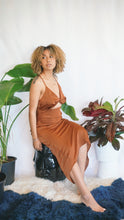 Load image into Gallery viewer, Silky Twist-Front Midi Dress
