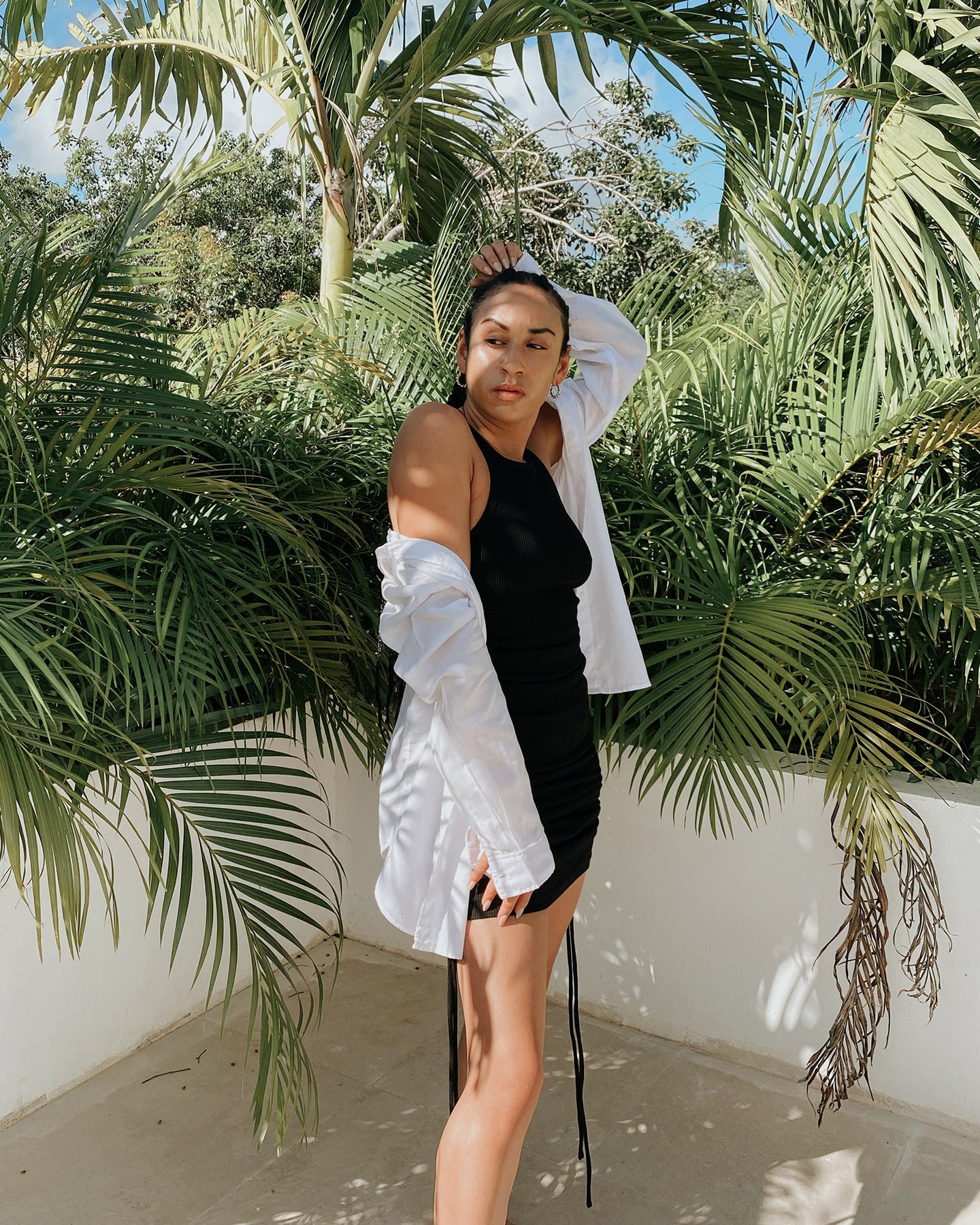 Ribbed Ruched Side Dress
